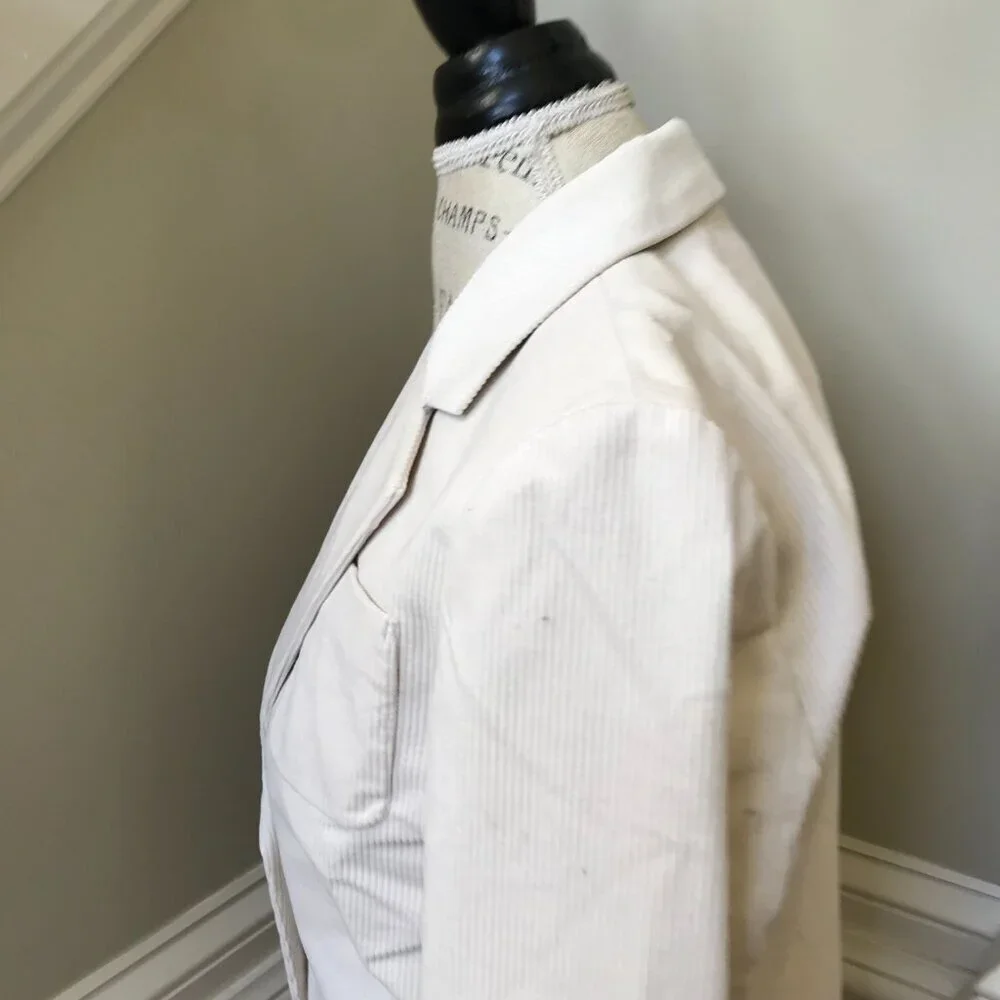NWT JCrew Archie Corduroy Blazer Jacket Womens 6 Cream Ivory Patch Pocket BJ988